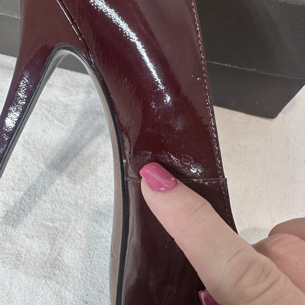 Dark Red Beautiful Enzo Angelina‎ Patten Stiletto High Heels Sexy Office Siren - Picture 7 of 9